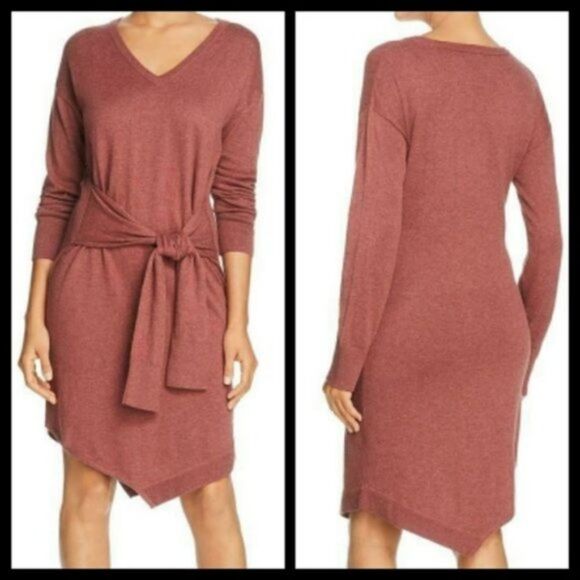 Kenneth Cole Asymmetric Long Sleeve Cotton Dress Small NWT - Picture 1 of 4